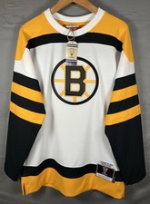 Boston Bruins Jersey Mens Small White Black Gold NHL Hockey Willie O'Ree 1958
