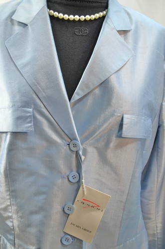 Apriori 2pc set Ice Blue Silk Shirt Blazer NWT button JACKET Escada grp US 10 40 - Picture 5 of 8