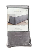 Twin Size Bed Skirt Gray Wrinkle Resistant by Threshold 15" Drop