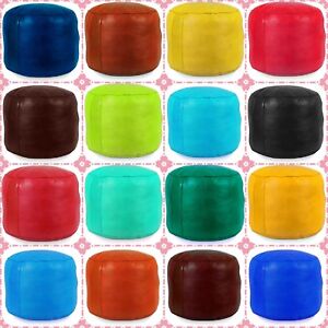 MOROCCAN-LEATHER-POUF-FEZ-DESIGN-OTTOMAN-FOOTSTOOL-Fes-Fas-Pouffe-poufa-Tabouret