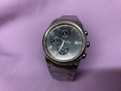 DOLCE & GABBANA D&G TIME Chronograph Watch Silver Black Used! Works! - Picture 3 of 15