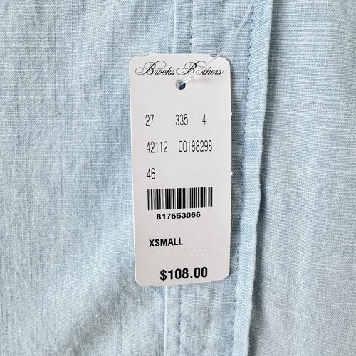 Brooks Brothers Mens Regent Fit Shirt Short Sleeve Button Down XS Blue NWT - Picture 6 of 18