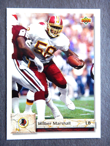 Wilber Marshall 261 Upper Deck 1992 Football Card Washington Redskins 