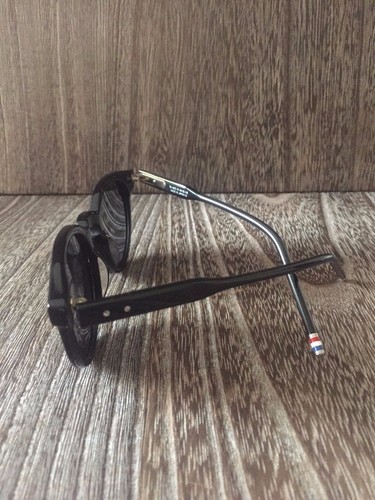 THOM BROWNE ROUND BLACK DESIGNER SUNGLASSES DARK GREY LENS NEW WITH CASE - Picture 8 of 12