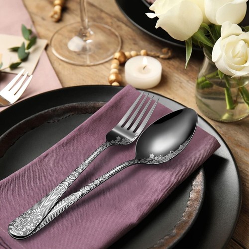 24-Piece Silverware Set for 4, Stainless Steel Flatware Cutlery, Kitchen Utensil - Picture 4 of 8