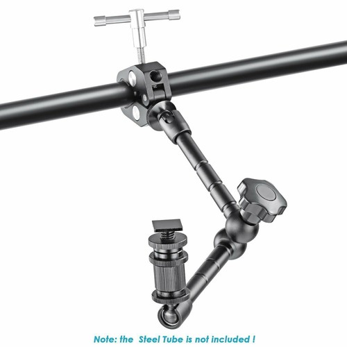 2X Braccio Snodato Attrito 11" Pollici con Granchio Super Clamp per Fotocamera Luce LED - Foto 4 di 8