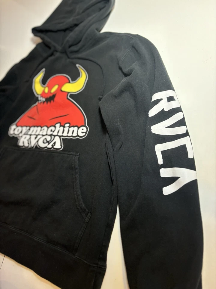 Talla S Toy Machine X RVCA Skate Monster Sudadera con Capucha Colaboración Negro Monopatín Foto 4 de 4