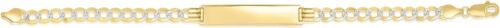 Floreo 10k Yellow Gold 6mm Solid Pave Curb Engraved Name Bar Custom Bracelet - Picture 5 of 5