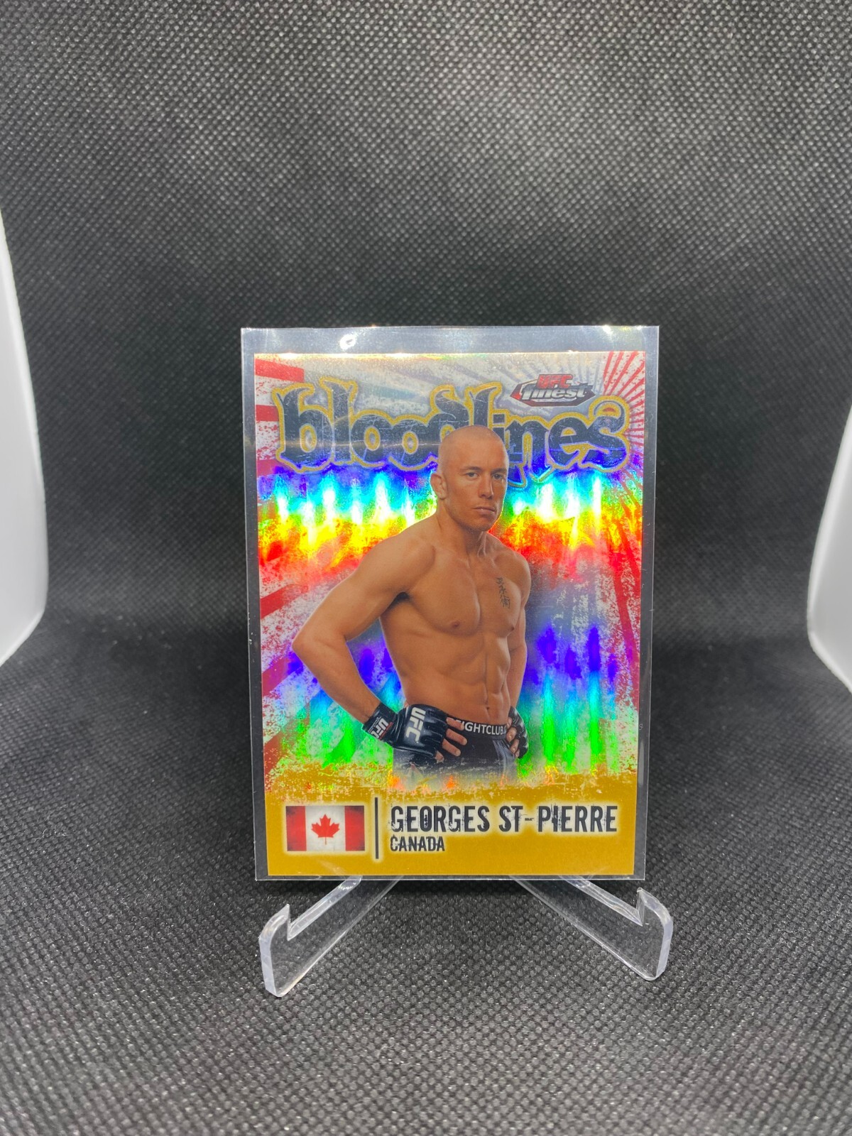 2012 Topps UFC Finest Bloodlines Georges St-Pierre Gold Refractor #/88 SP Rare
