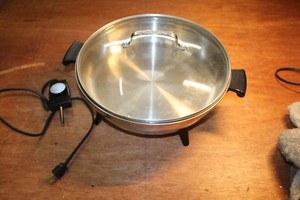Regal Ware Society Electric Skillet Stainless Steel Fry Pan With Clear Glass Lid
