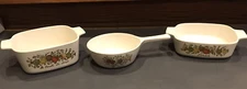 Vintage Corning Ware Spice Of Life Casserole Dishes (3) no lids