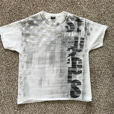 Harley-Davidson 79th Annual Sturgis T-shirt. Black White Gray