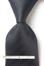 New Classic Solid Black JACQUARD WOVEN 100 Silk Men's Necktie Tie