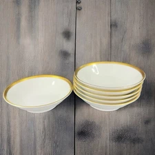 Rosenthal Germany 3680 White Gold Band Black Lines Round Small Bowl Dish Set 6