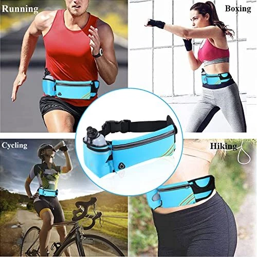 Adjustable Waist Running Belt Bag with Water Bottle Holder and Phone Pouch