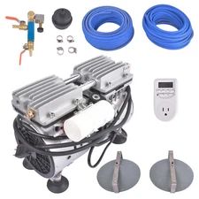 Pond Aerator Pump Lake Pond Aeration System 65 dB 3/4 HP/550 W w/ Timer 5.2 CFM