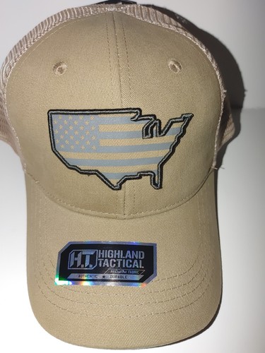 Highland Tactical Khaki USA Logo Snapback Cap NWT - Picture 2 of 8