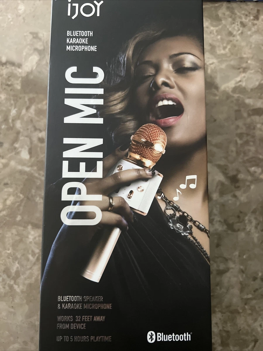 iJoy Open Mic Bluetooth Karaoke Microphone and Speaker Rose Gold Voice  Changer