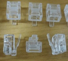 6 x RJ11 6P4C Phone Crimp Plugs Connectors Ends Cat 3 ADSL 4 Pin Telephone Fax