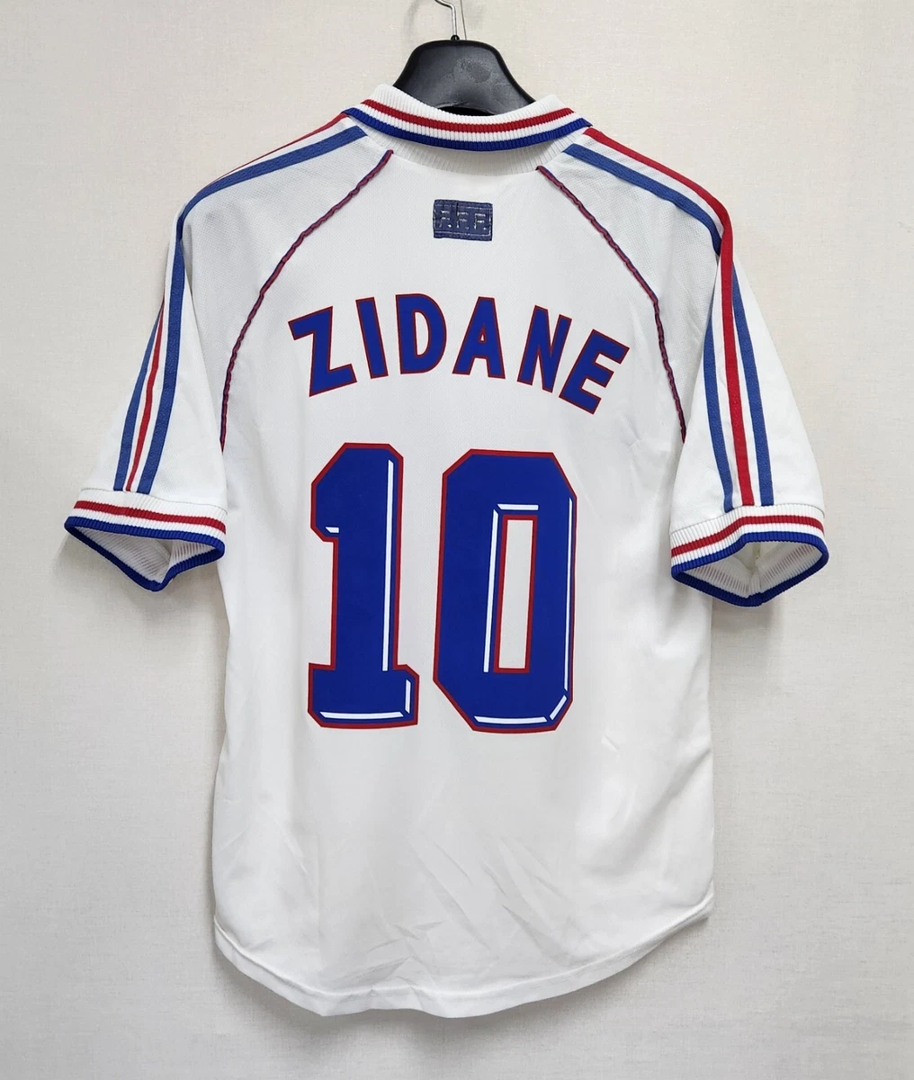 France ZIDANE # 10 Retro World Cup 98 Soccer Home Jersey - Size Medium Men