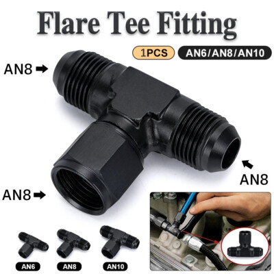 Flare T-Stück Passend AN6/8/10 Weiblich zum Männlichen Steck Verbinder Adapter