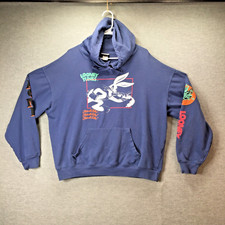 Looney Tunes Hoodie Sweatshirt Size XL Freeze All Over Print Rare Acme Taz
