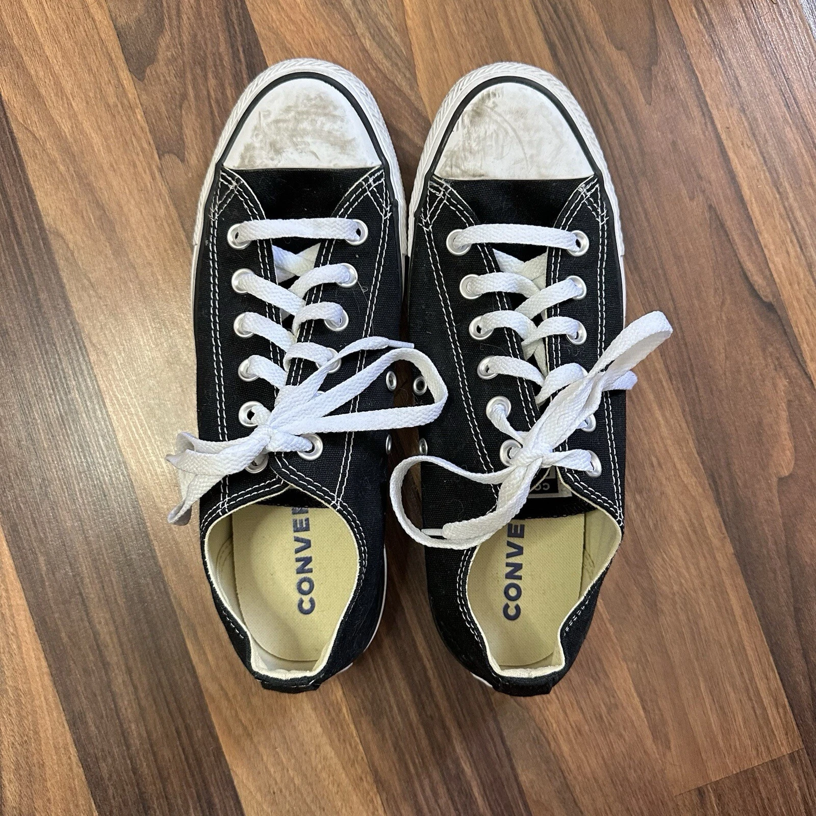 Converse classiche unisex bianche e nere taglia 8 5
