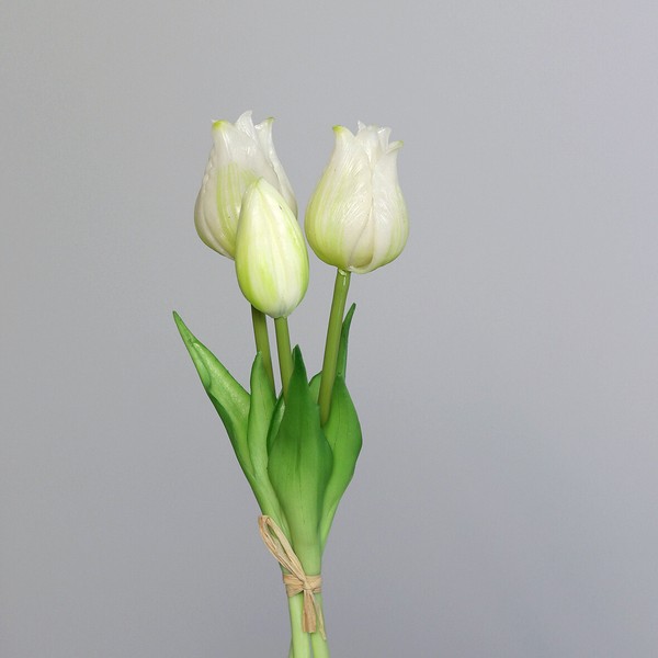 KüNstlicher Tulpenbund 23Cm In Weiß Real Touch KüNstliche Tulpe Kunstblumen-image