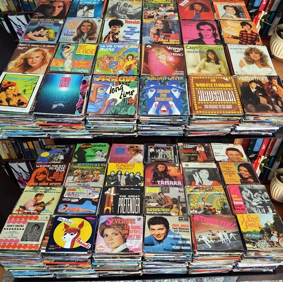 100x Vinyl-Singles mit Cover Paket Sammlung Konvolut Musik-Juke-Box Dekoration - Bild 3 von 4