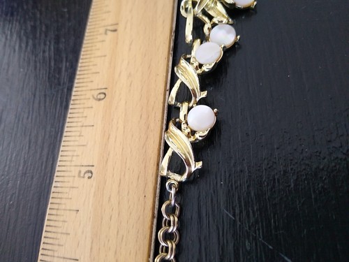 Collar vintage Coro dorado/piedras nacaradas - Imagen 6 de 12