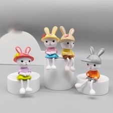 Cute DIY Desktop Figurine Long Legged Bunny Miniature Rabbit Micro Landscaping