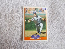 Score MLB 1989 "TERRY LEACH" #431 New York Mets Trading Card n32