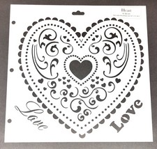 RETIRED Crafter's Workshop 12x12 HEART Template Scrapbook Page Stencil TCW101