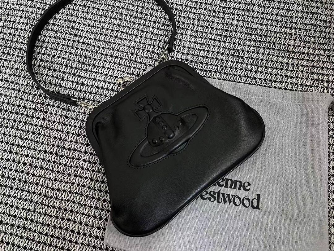 Vivienne Westwood Shoulder Bag Clasp Clutch Bag Black Big