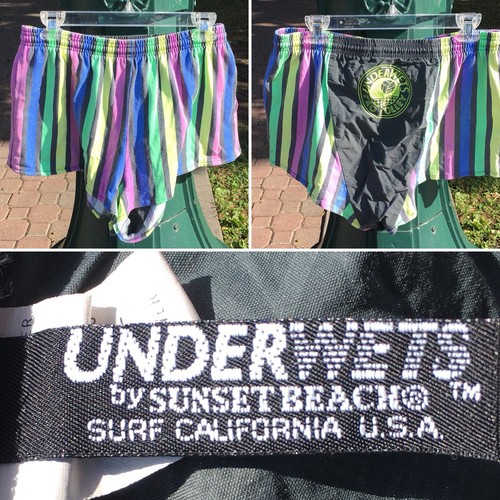 Vintage Underwets Pro Volley Shorts By Sunset Beach California Short Shorts L - Picture 9 of 12