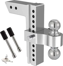 2" Receiver 8" Drop/Rise Adjustable Tow Hitch Dual Ball Mount Trailer 12500 lbs