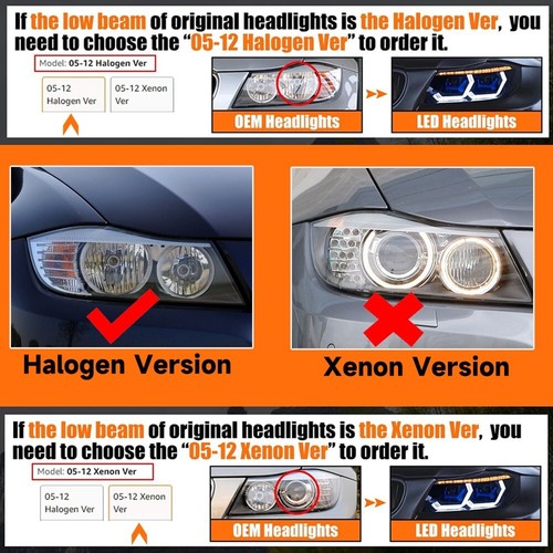 For BMW 3 Series E90 E91 LED DRL Headlights Double Beam Lens Projector 2009-2012 - Picture 2 of 24