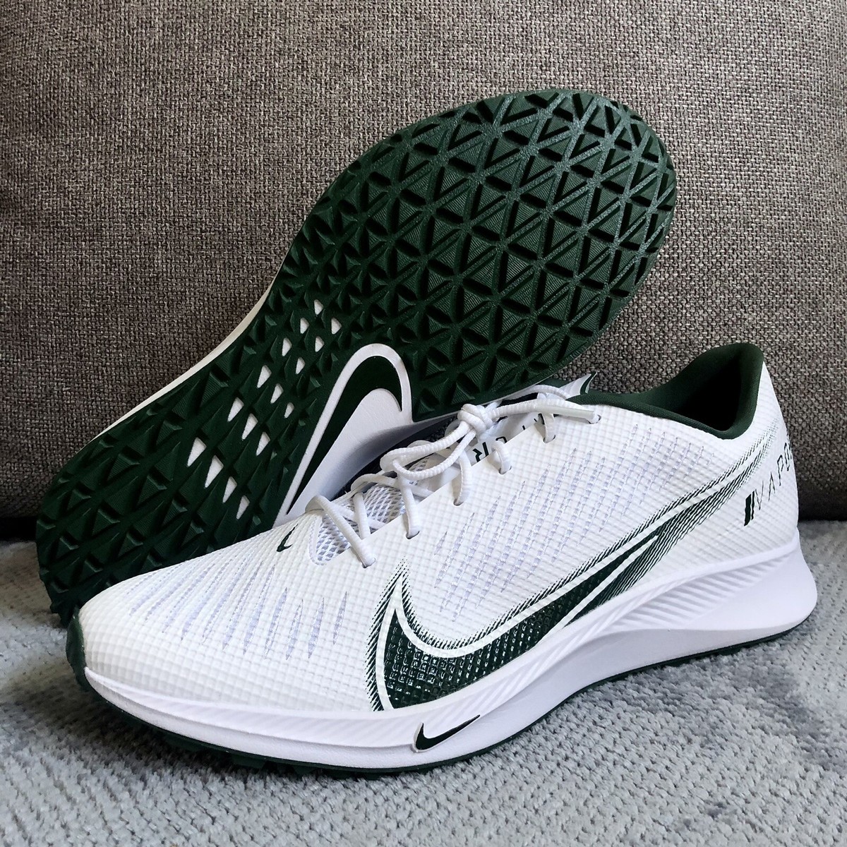 NEW Nike Vapor Edge Turf White/Green Football Shoes Men's Size 15 - Main Image
