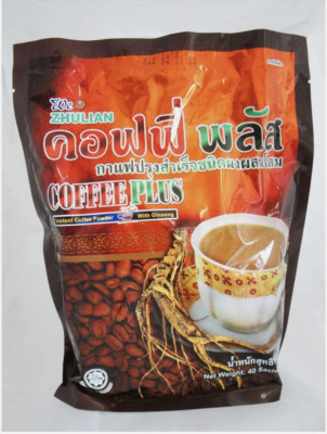 ZHULIAN COFFEE PLUS Instant Ginseng Extract Herb 1 bag x 40 Sachets 
