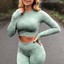 thumbnail 16 - Women's Camo Seamless Yoga Suit Crop Top+Pants Set Leggings Shirt Sports Fitness