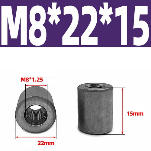M8-M20 Threaded Sleeve Rod Bar Stud Round Connector Nut A3 carbon steel Nuts - Picture 88 of 182