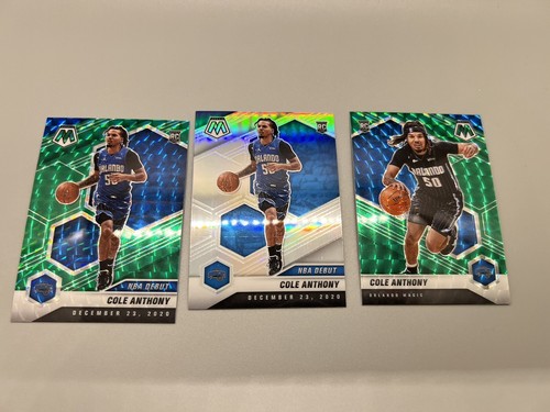 2020-21 Panini Mosaic Cole Anthony 3 Card Prizm Lot NM OR BETTER - Bild 3 von 3