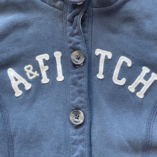 Abercrombie & Fitch Hoodie Kids Medium (13/14) Navy Blue Sherpa Lined Jacket - Picture 2 of 8