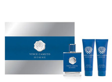 Vince Camuto Homme 3pc Set Men 3.4oz EDT, 3.0oz After Shave, 3.0oz Shower Gel
