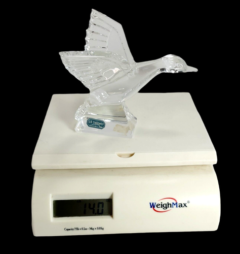 JG Durand Lead Crystal Flying Duck Bird Figurine Paperweight France - Picture 10 of 10