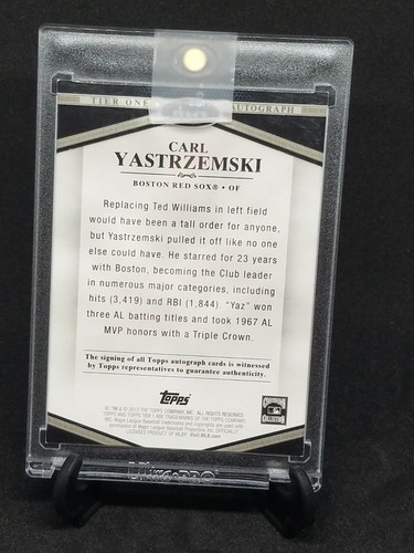 2012 Topps Tier One Carl Yastrzemski AUTO Karte Autogramm signed #05/10 - Bild 2 von 4