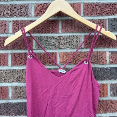 garage pink dress Garage Shocking Pink Ruched Bust Slip Dress P/S Sleeveless Tie Rayon