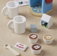 Melissa  Doug Wooden Brew/ Serve Coffee 11 Piece Set Playtime Barista Kcup Toy