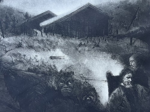 Jon Lindstrom Lithograph Surreal Symbolist Art Landscape Rembrandt Redon - Picture 3 of 6