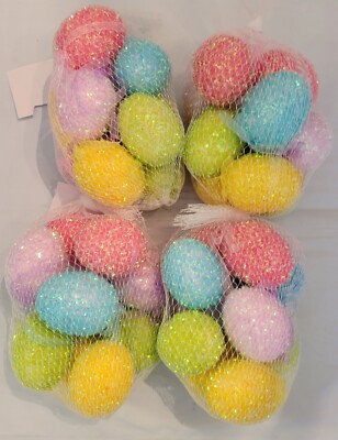 4 packs Hobby Lobby Easter 10ct Egg Vase Filler Decoration Ornaments Glittered 